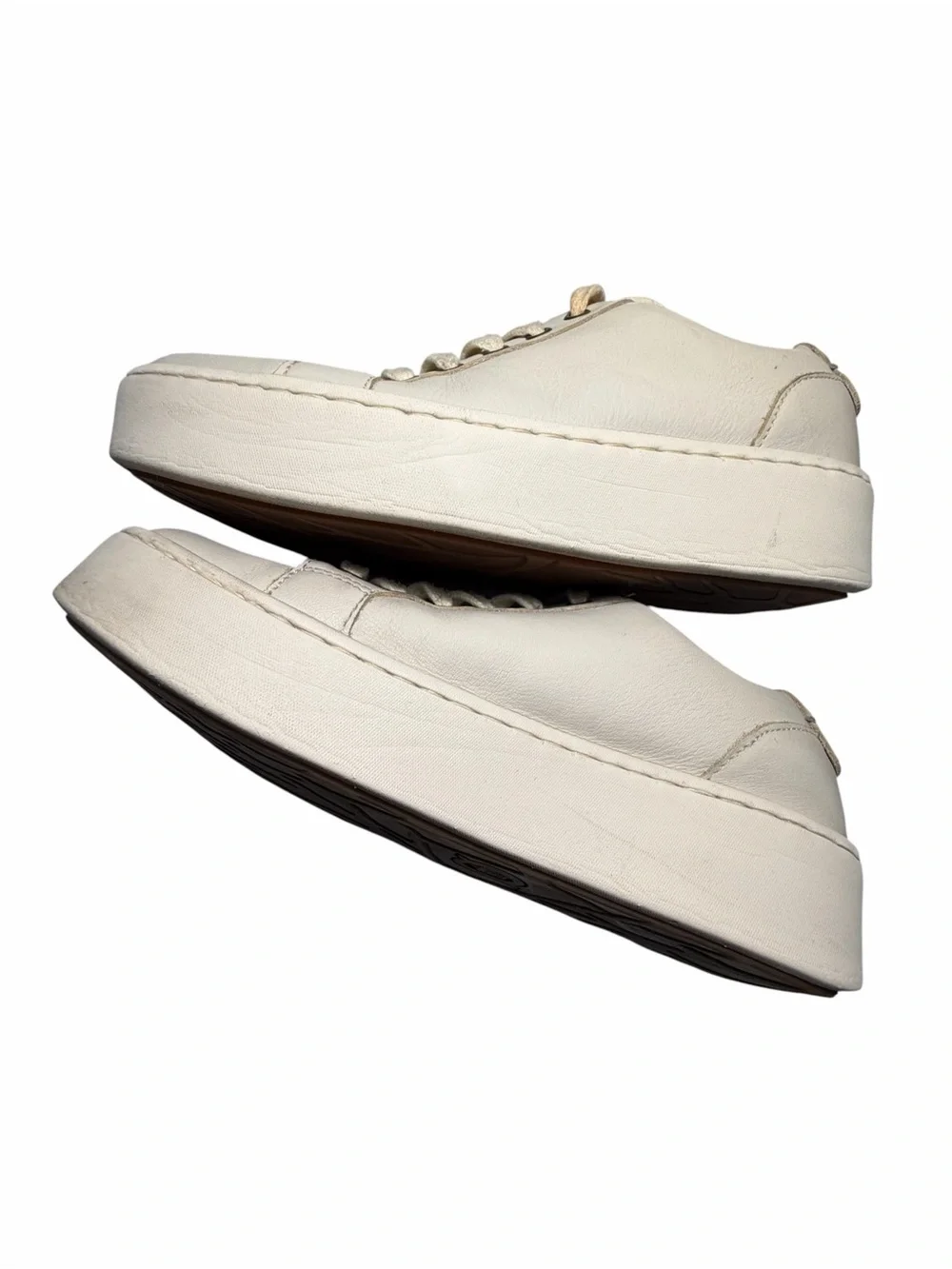 Born Mira Women's White Leather Lace-Up Sneakers Sz 6.5